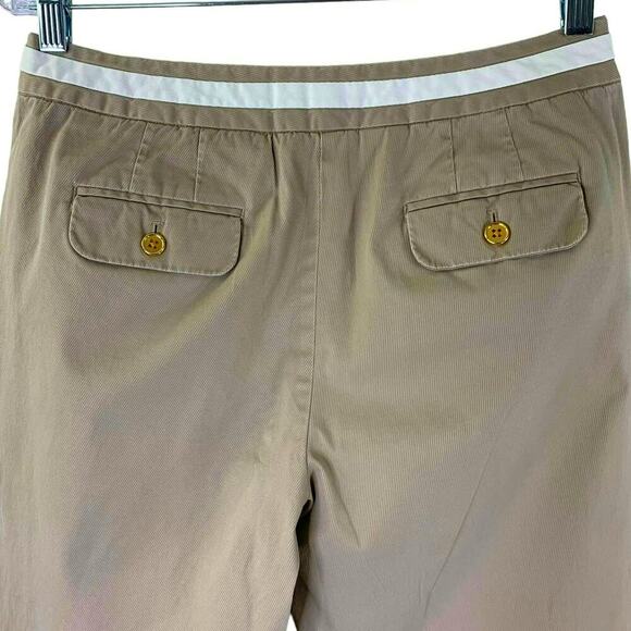 Talbots Petites Stretch Straight Leg Mid Rise Casual Pants Women Size 10 Khaki - Picture 5 of 11